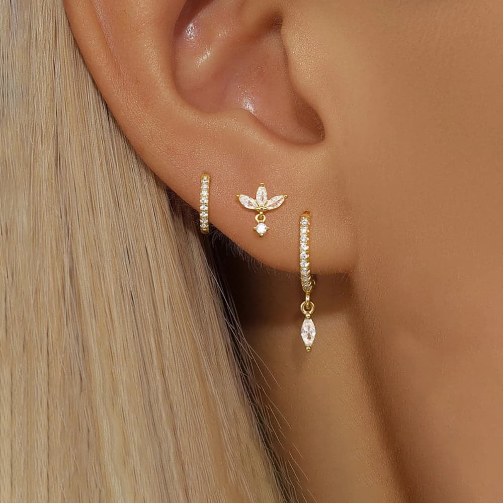S925 Sparkling Zirconia Earring Set