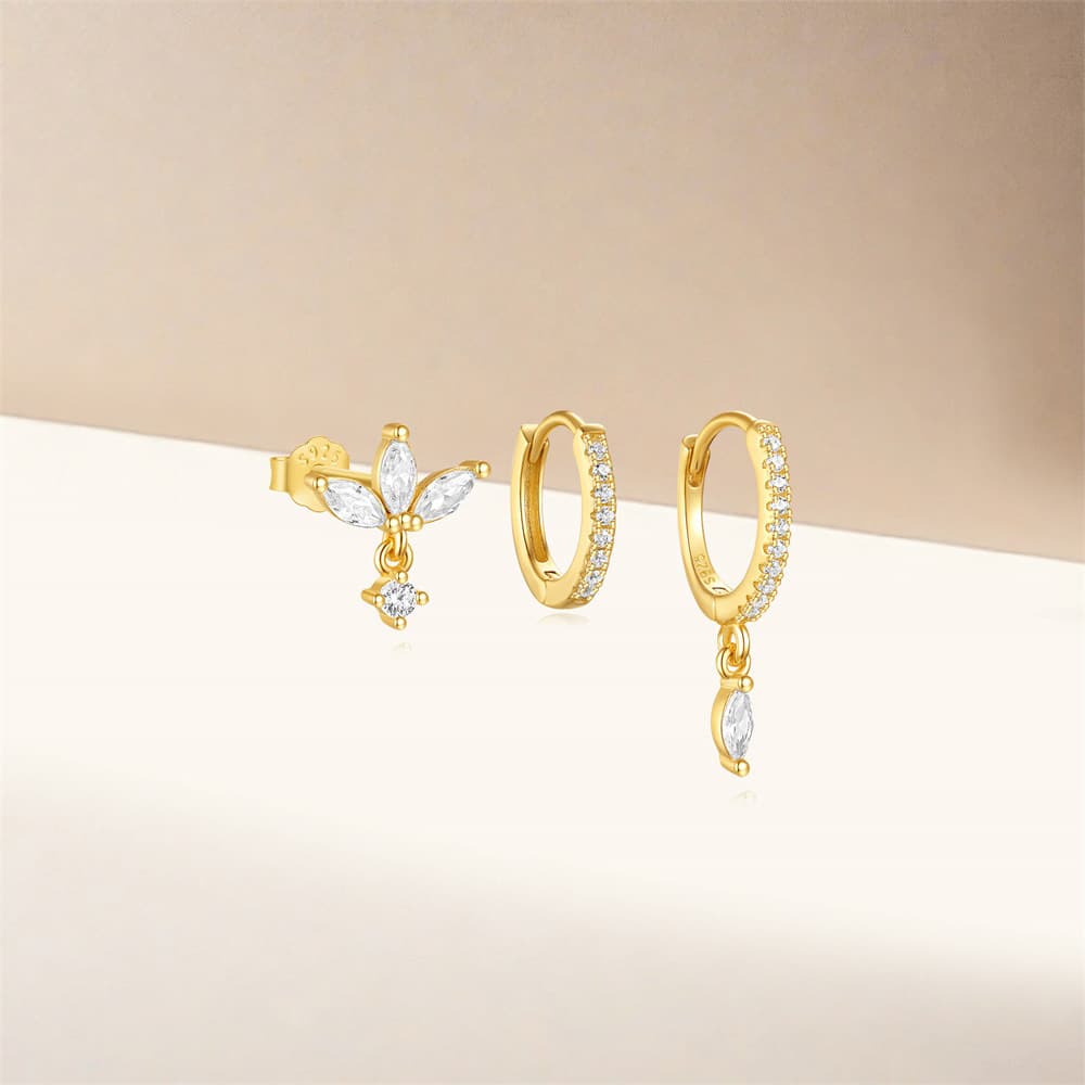 S925 Sparkling Zirconia Earring Set
