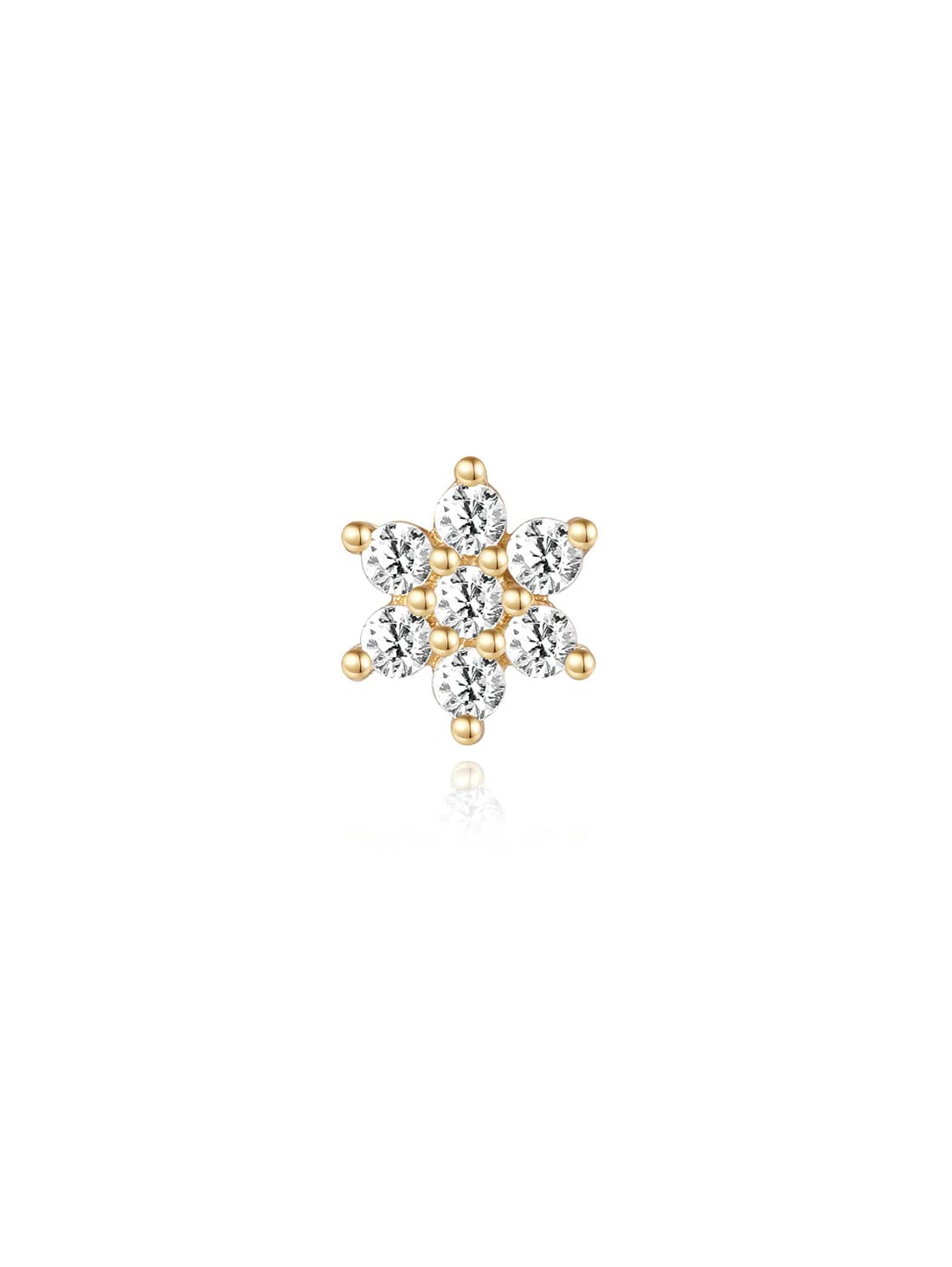 S925 Sterling Silver Bloom Ear Piercing Stud