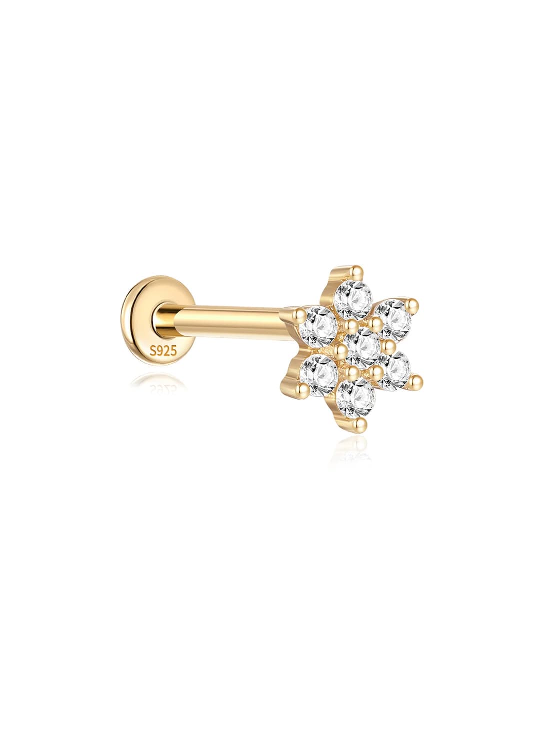 S925 Sterling Silver Bloom Ear Piercing Stud