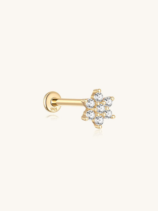 S925 Sterling Silver Bloom Ear Piercing Stud