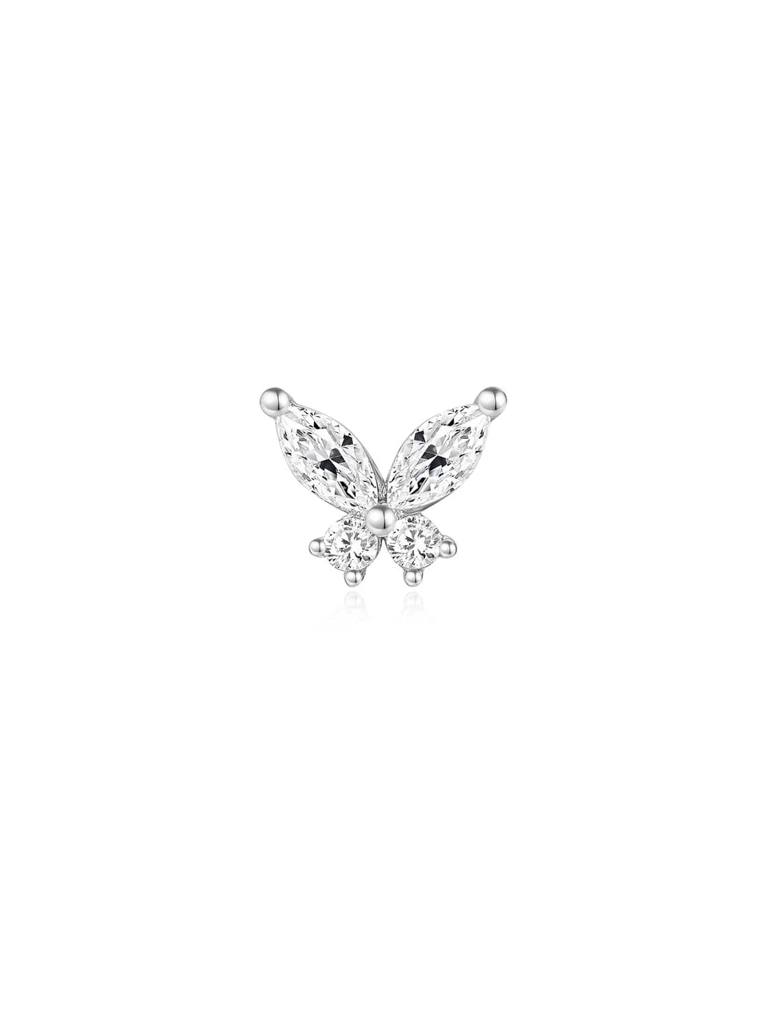 S925 Sterling Silver Butterfly Ear Piercing Stud