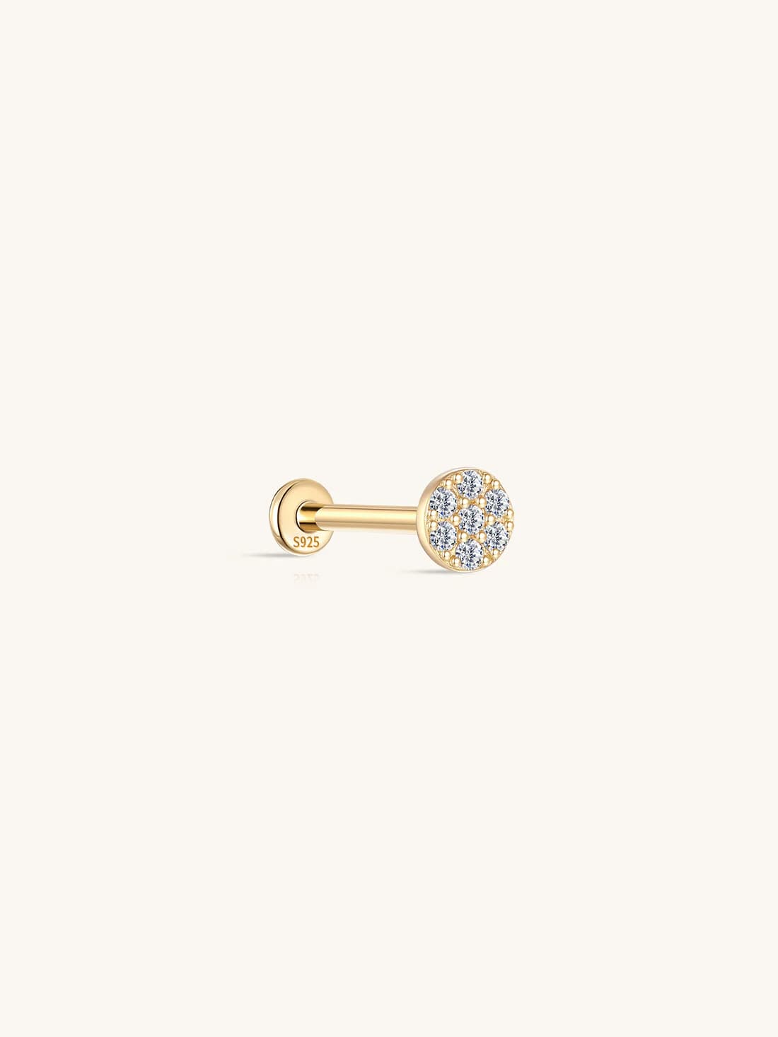 S925 Sterling Silver Classic Round Ear Piercing Stud