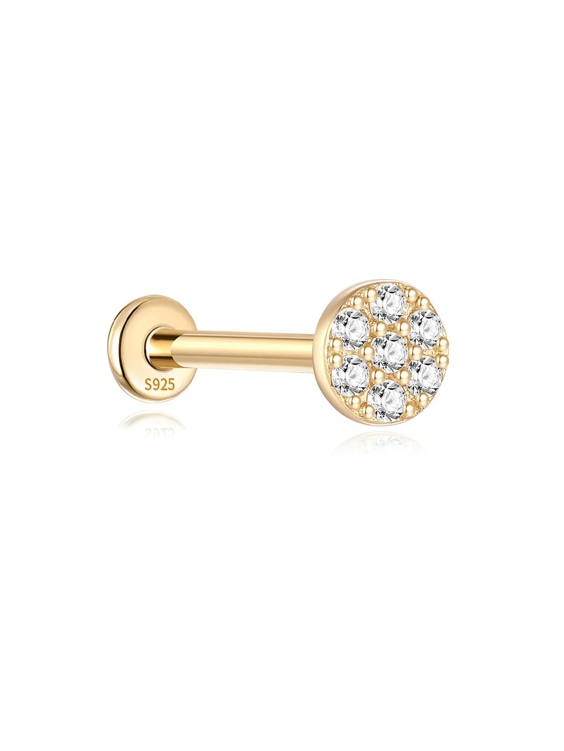 S925 Sterling Silver Classic Round Ear Piercing Stud
