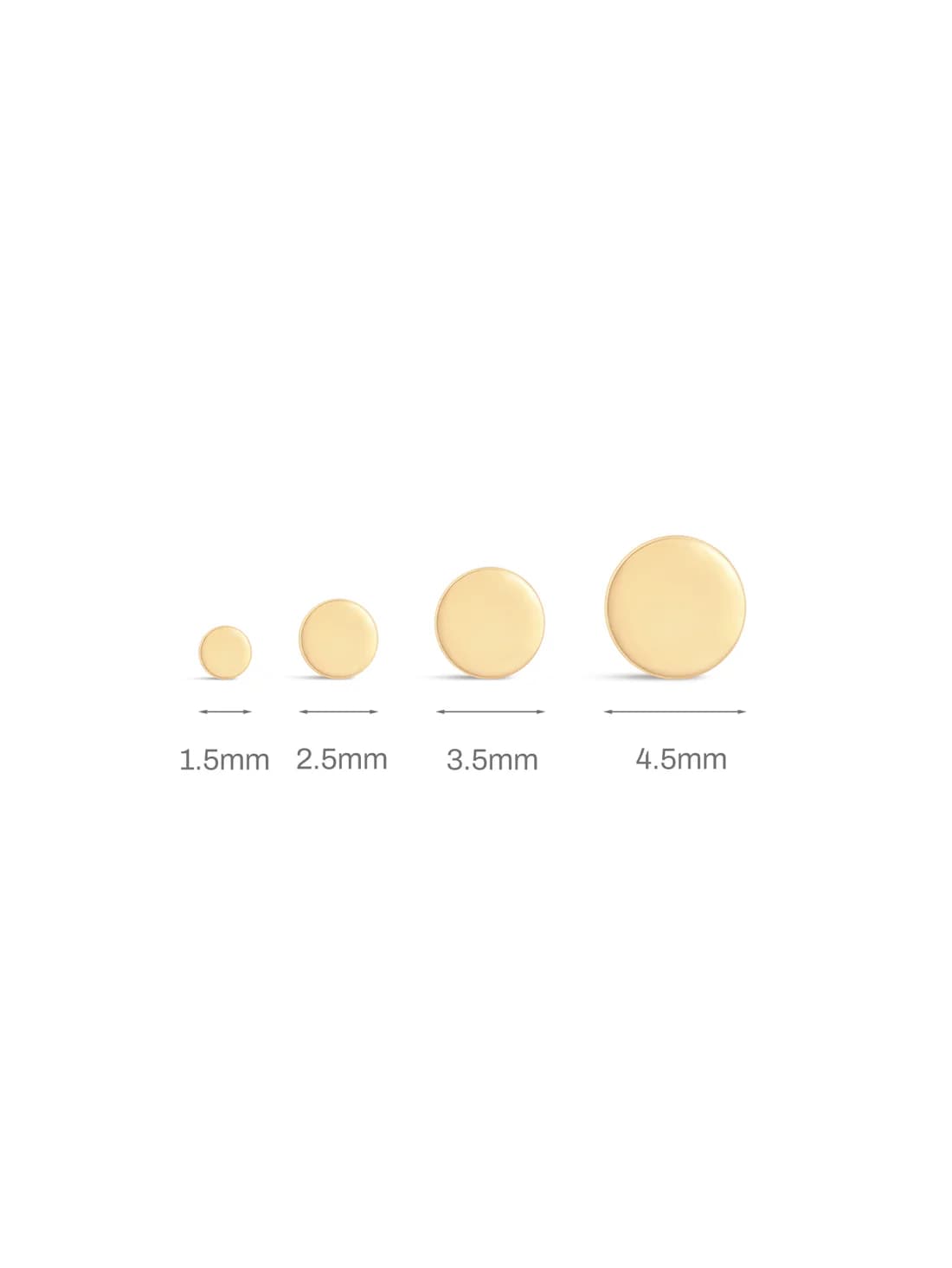 S925 Sterling Silver Flat Disc Threaded Ear Piercing Stud