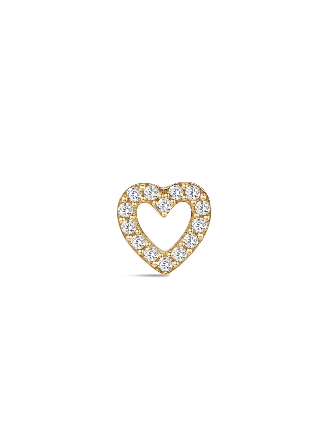 S925 Sterling Silver Love Zircon Ear Piercing Stud