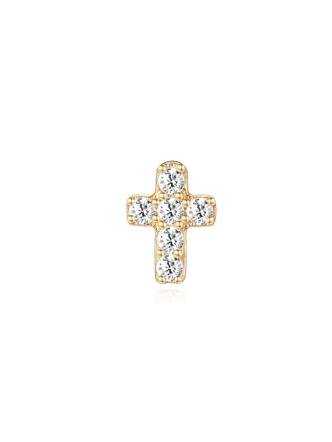 S925 Sterling Silver Lucky Cross-shaped Ear Piercing Stud