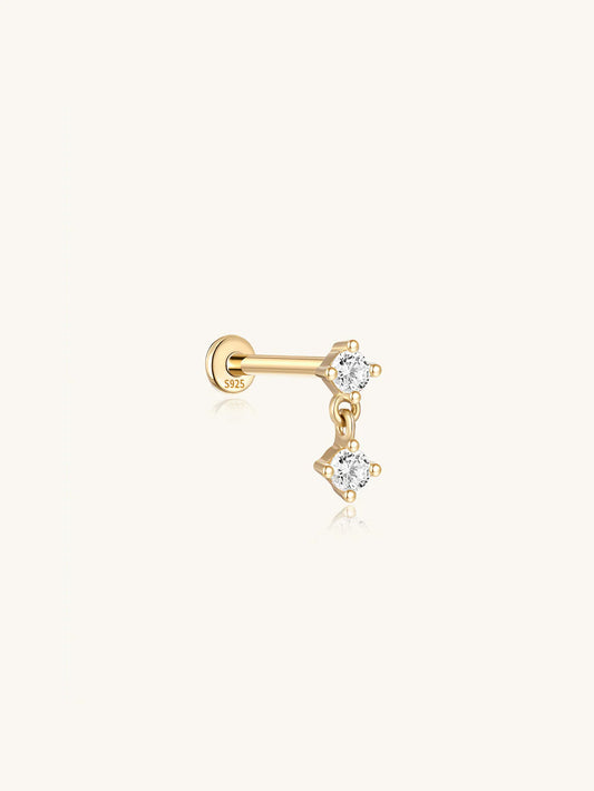 S925 Sterling Silver Mini Pendant Ear Piercing Stud