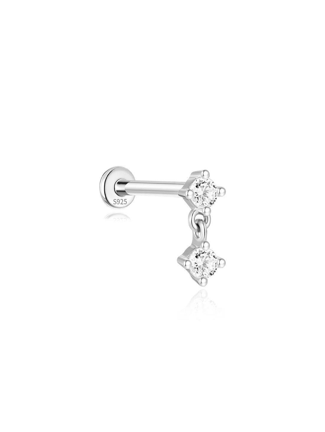 S925 Sterling Silver Mini Pendant Ear Piercing Stud