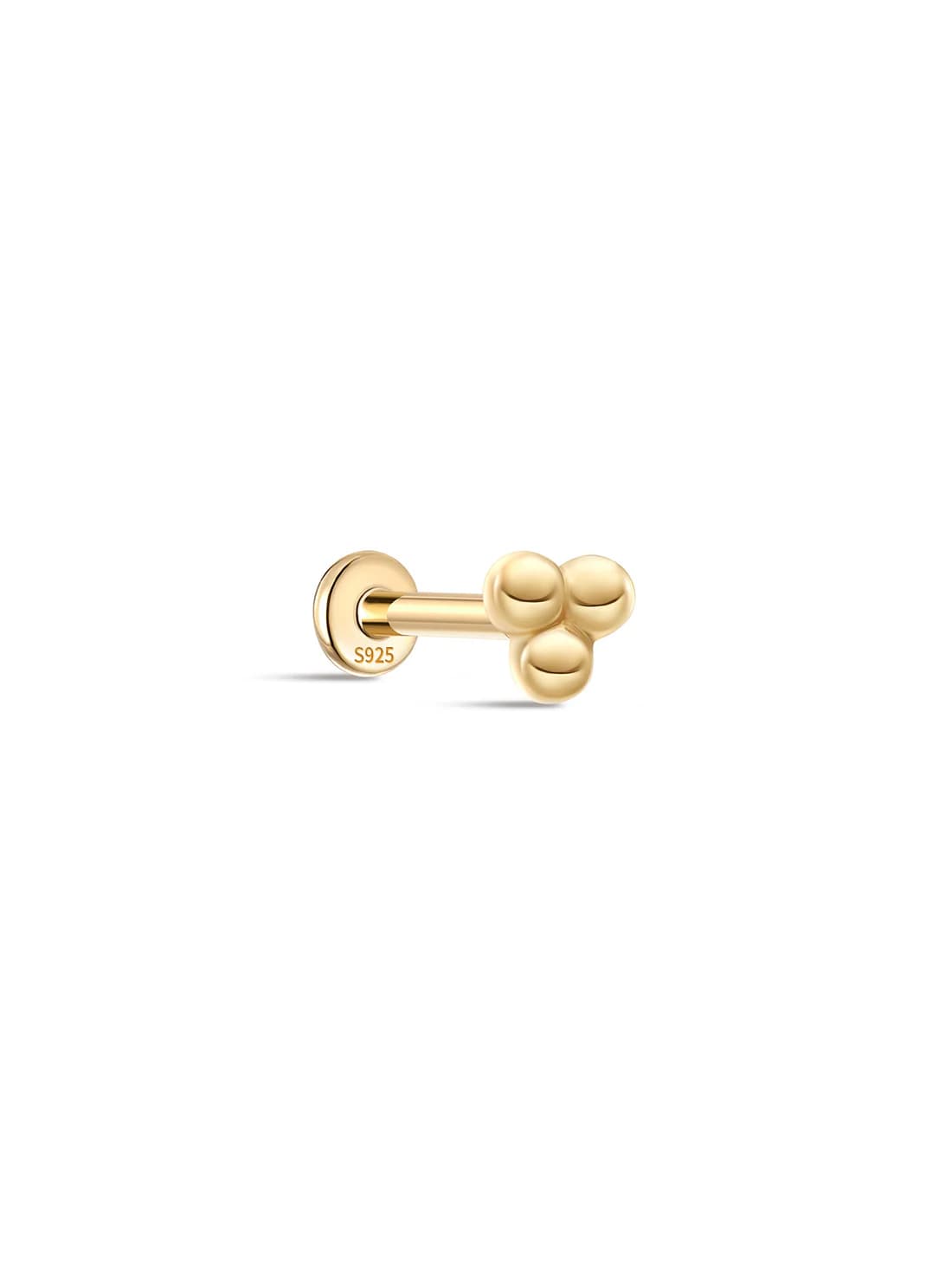 S925 Sterling Silver Mini Triple Bubble Ear Piercing Stud