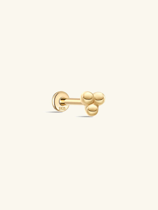 S925 Sterling Silver Mini Triple Bubble Ear Piercing Stud
