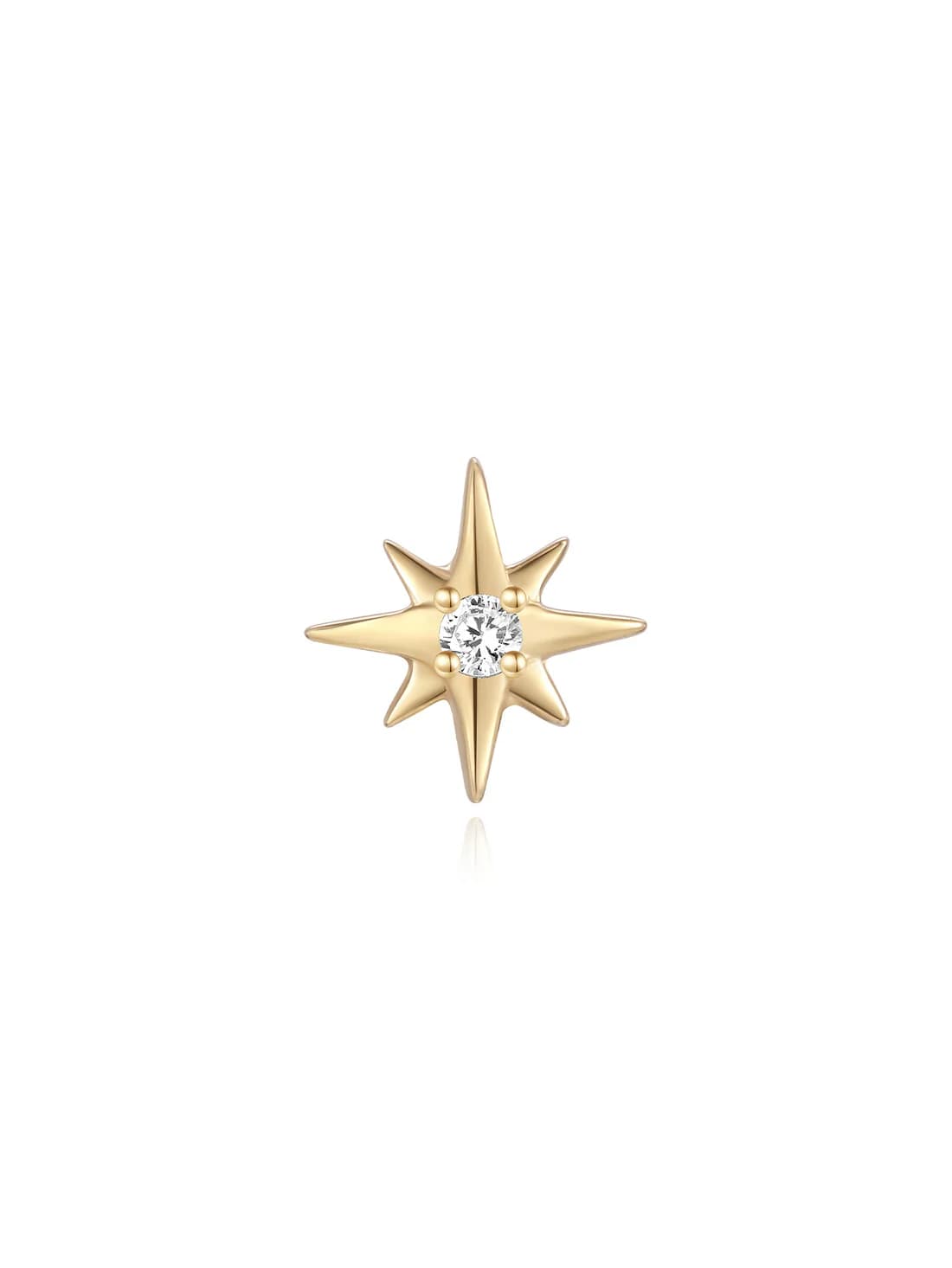 S925 Sterling Silver Octagonal Ear Piercing Stud