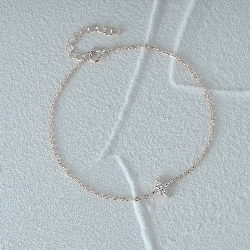 S925 Sterling Silver Octagonal Star Cubic Zirconia Bracelet
