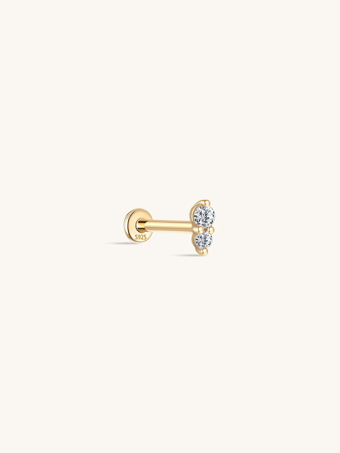 S925 Sterling Silver Sparkling Splicing Ear Piercing Stud