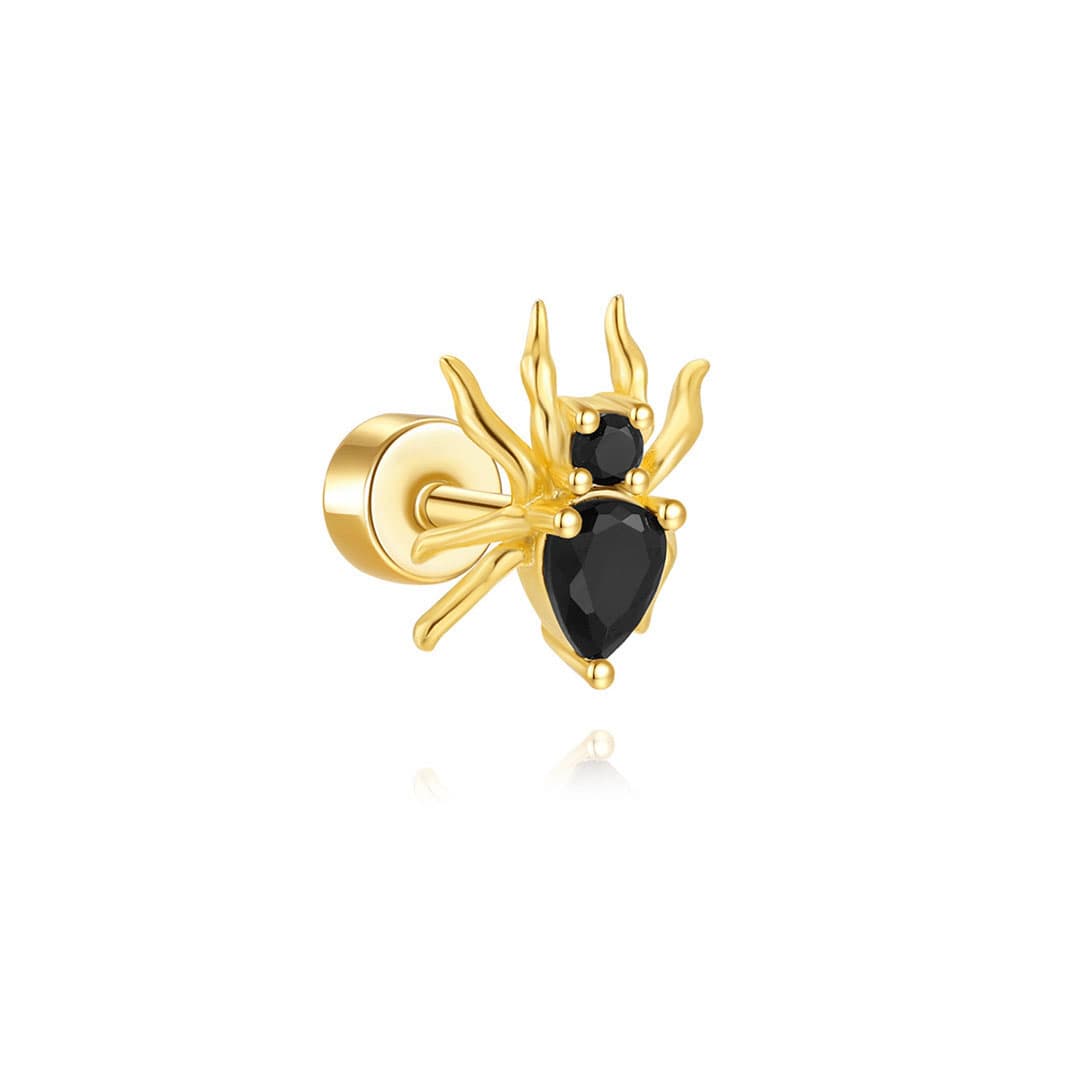 S925 Sterling Silver Spider Cartilage Stud Earring