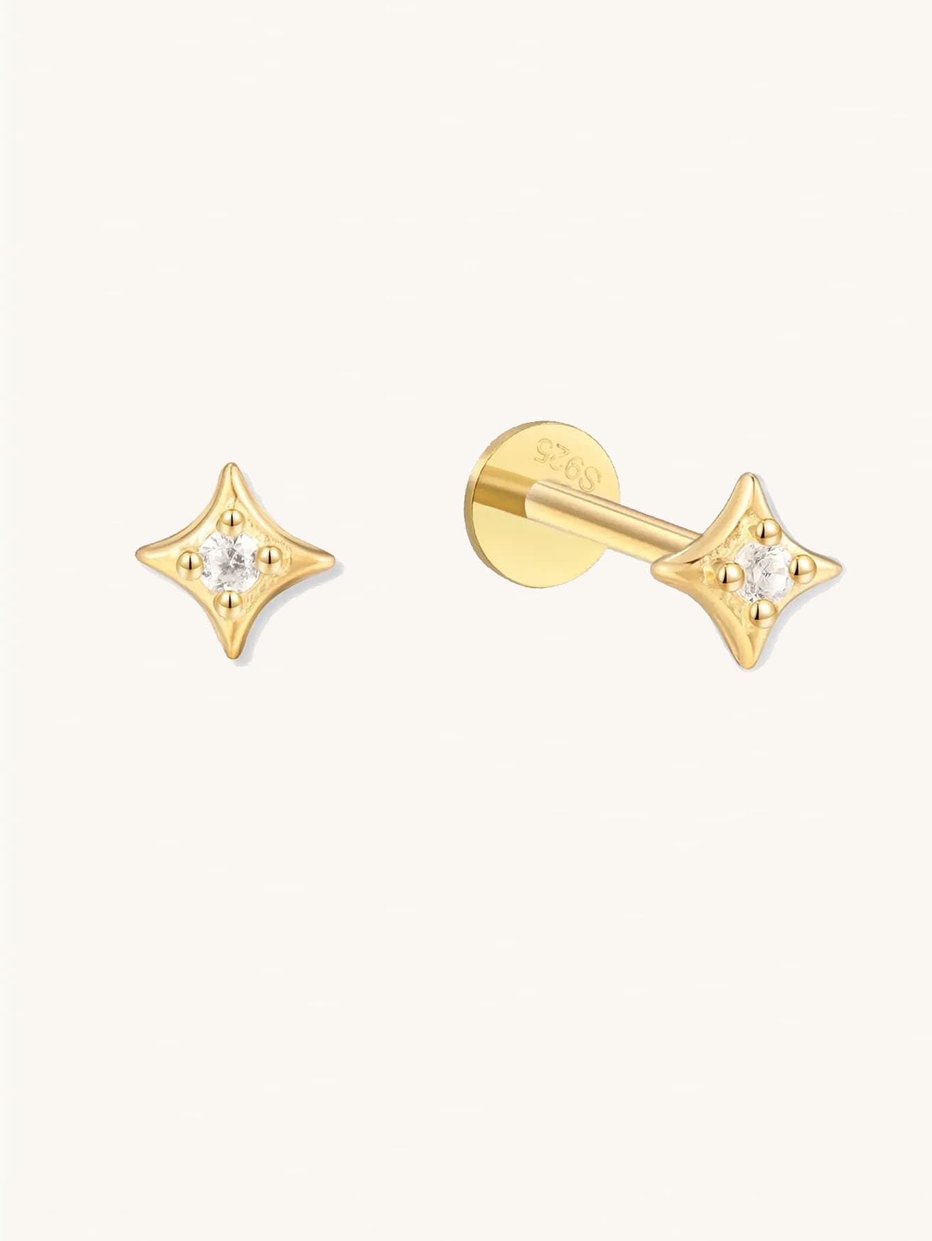 S925 Sterling Silver Star FlatBack Stud