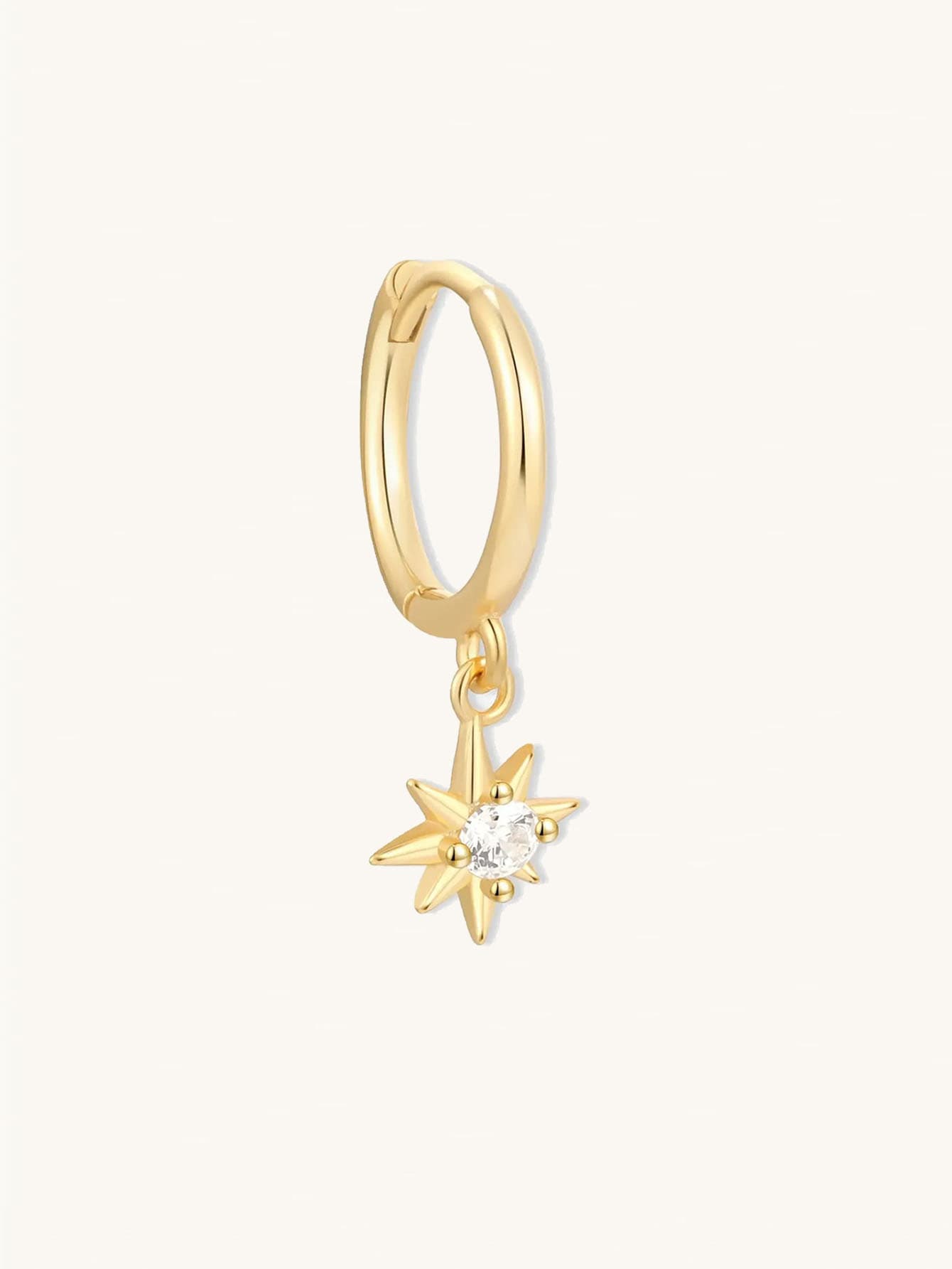 S925 Sterling Silver Starburst Dangle Hoops Earrings