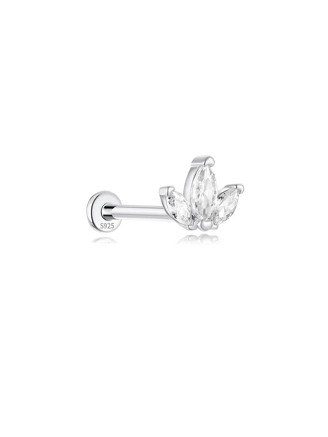 S925 Sterling Silver Trio Marquise Ear Piercing Stud