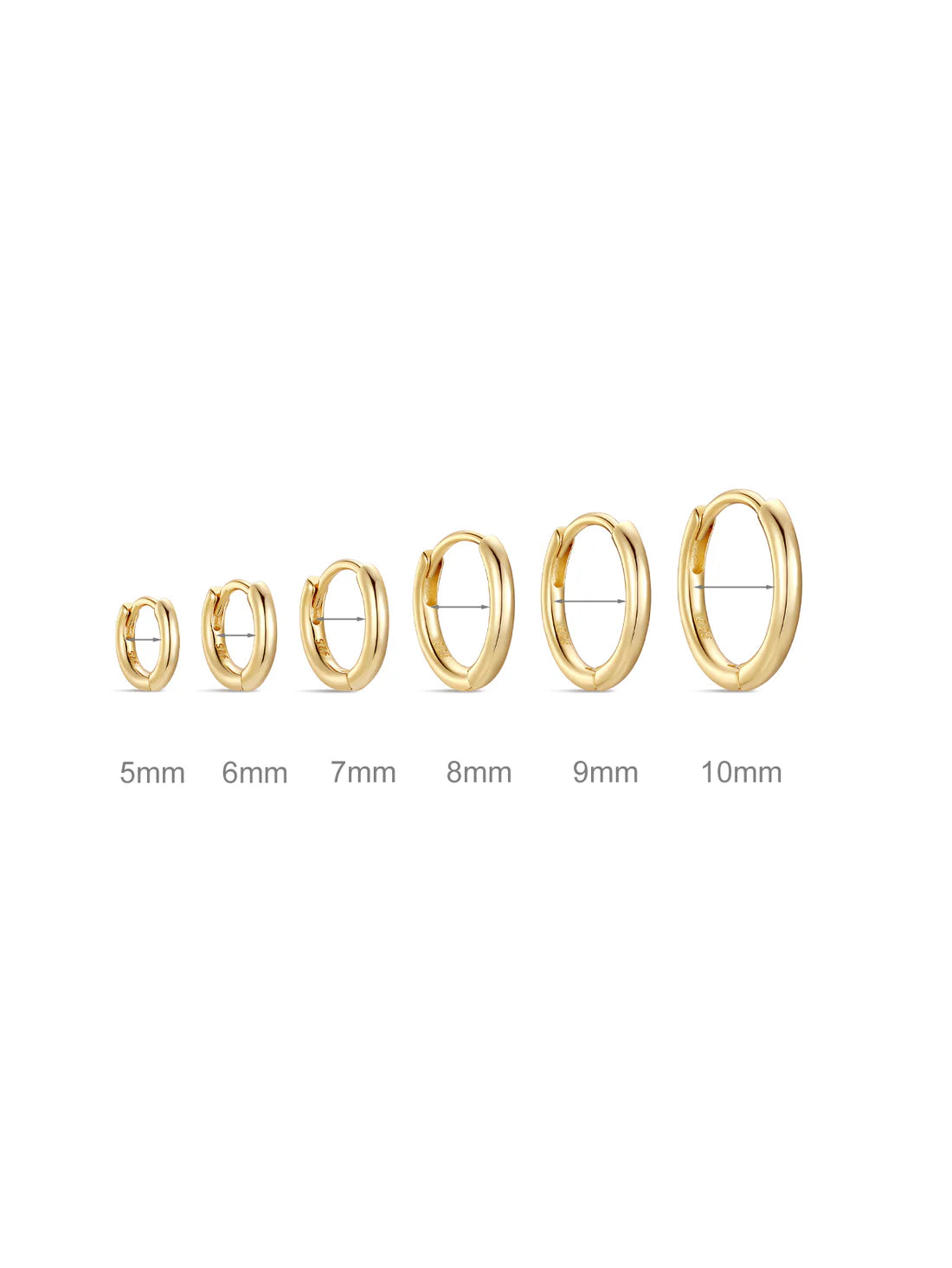 925 Sterling Silver Multi Size Hoop Huggie Earrings