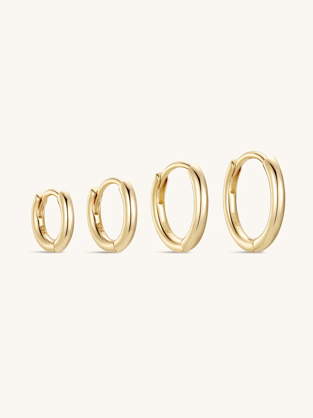 925 Sterling Silver Multi Size Hoop Huggie Earrings