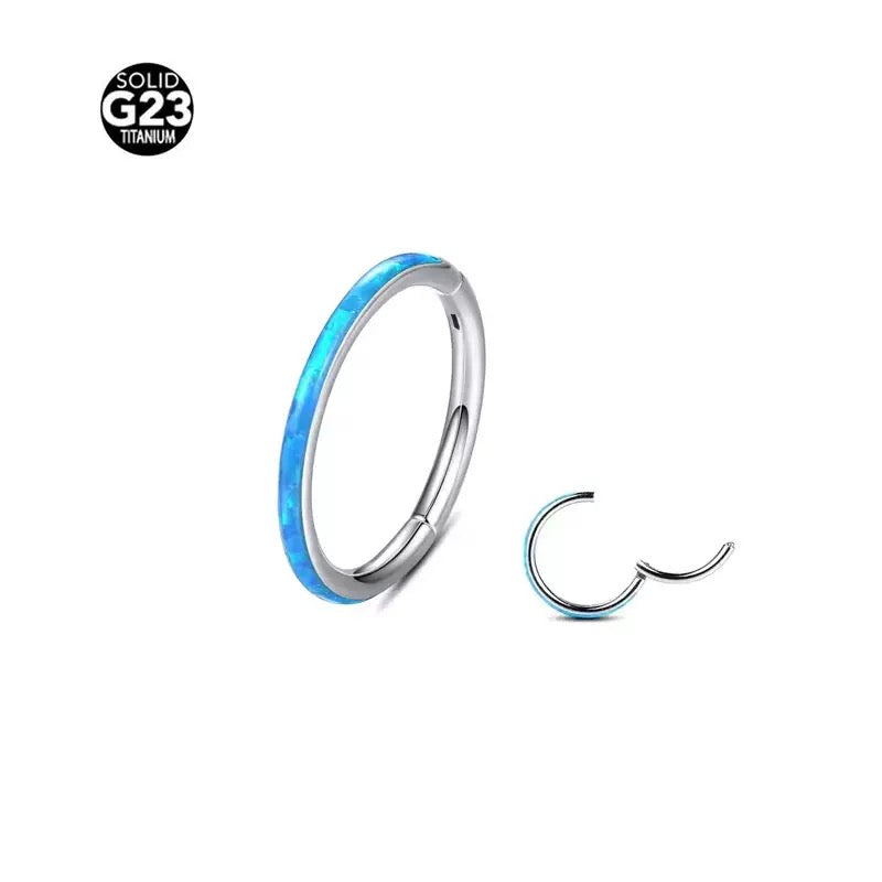 G23 Titanium Waterproof Cartilage Hoop 16G – Blue Opal Multiple Sizes