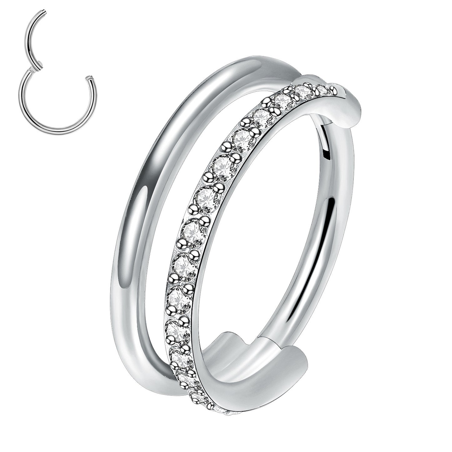 G23 Titanium Waterproof Minimalist Double Hoop Cartilage Hoop