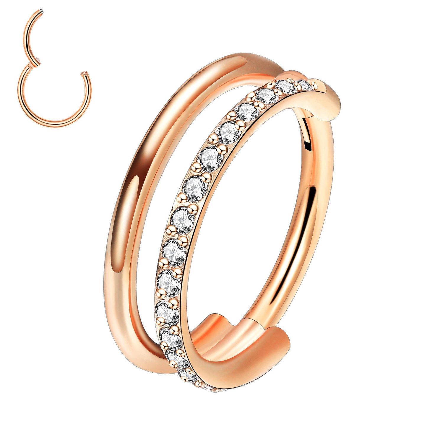 G23 Titanium Waterproof Minimalist Double Hoop Cartilage Hoop