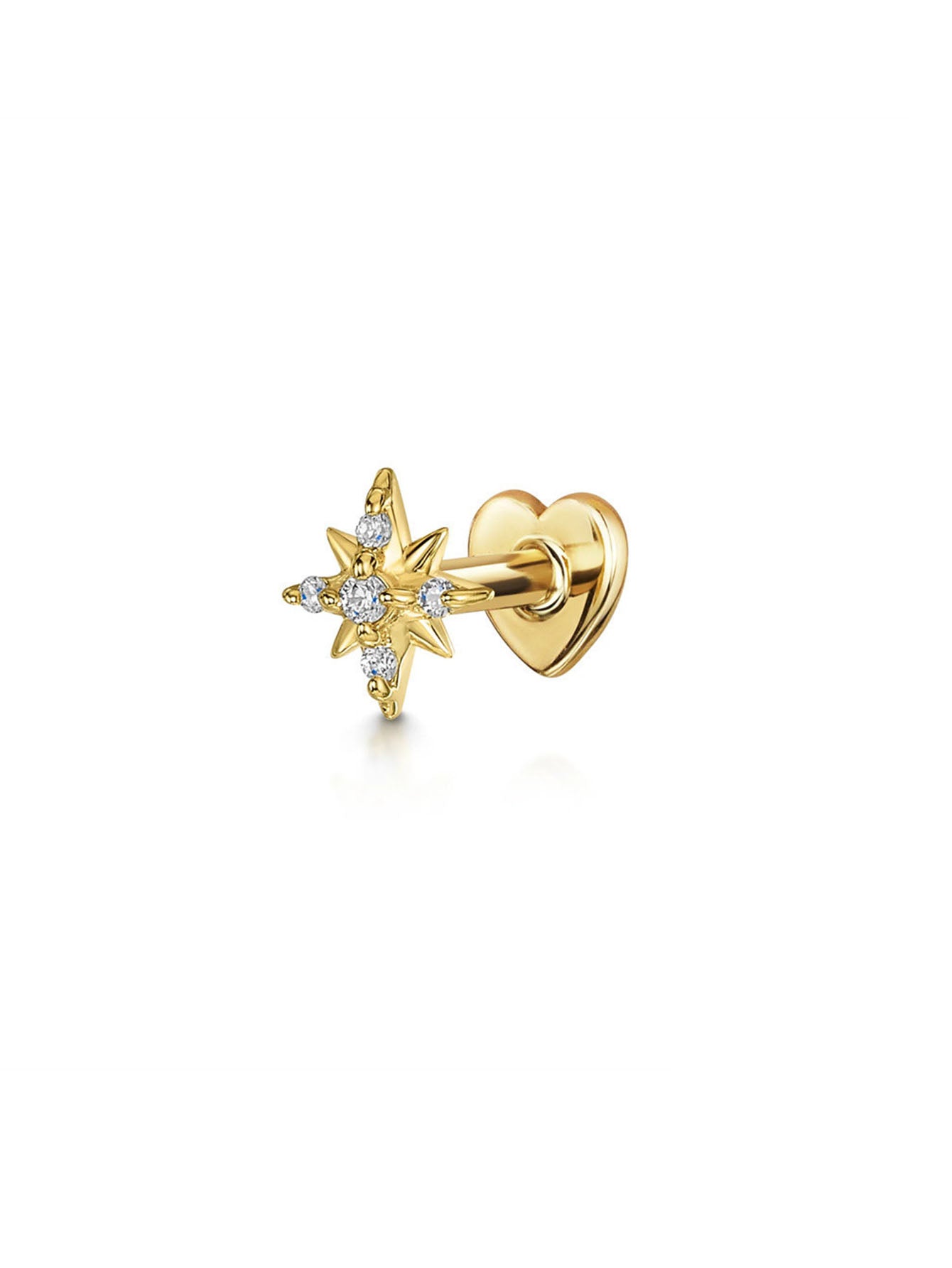 S925 Star Zircon Ear Piercing Stud