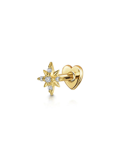 S925 Star Zircon Ear Piercing Stud