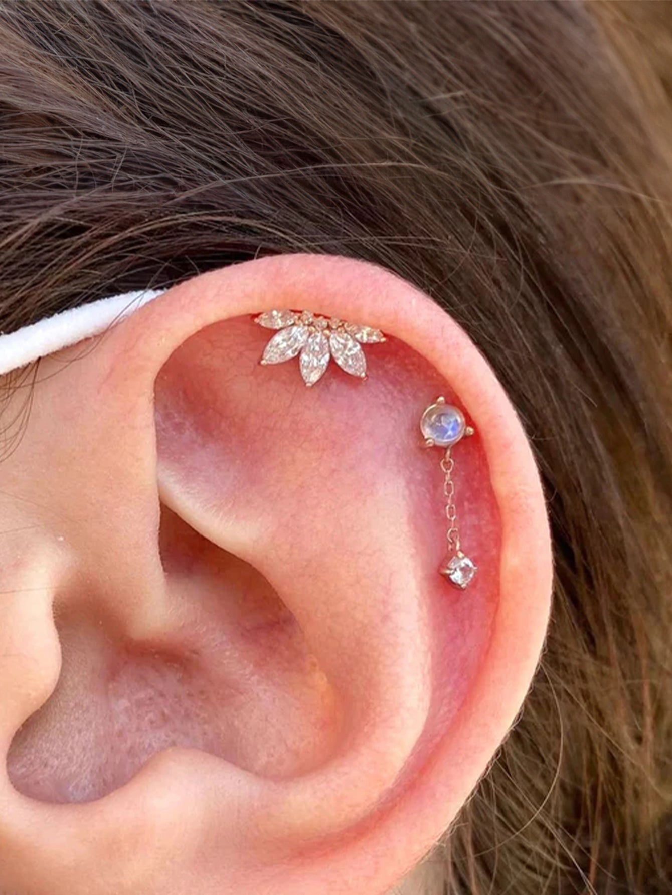 S925 Sterling Silver Five-Petal Flower Piercing Stud Earring