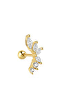 S925 Sterling Silver Marquise Zircon Flower Piercing Stud Earring