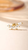 S925 Sterling Silver Marquise Zircon Flower Piercing Stud Earring