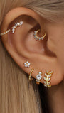S925 Sterling Silver Marquise Zircon Flower Piercing Stud Earring