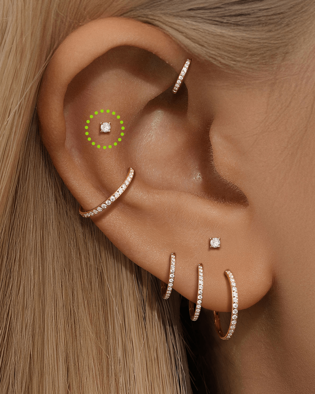 S925 Sterling Silver Minimalist Multiple Sizes Piercing Stud Earring