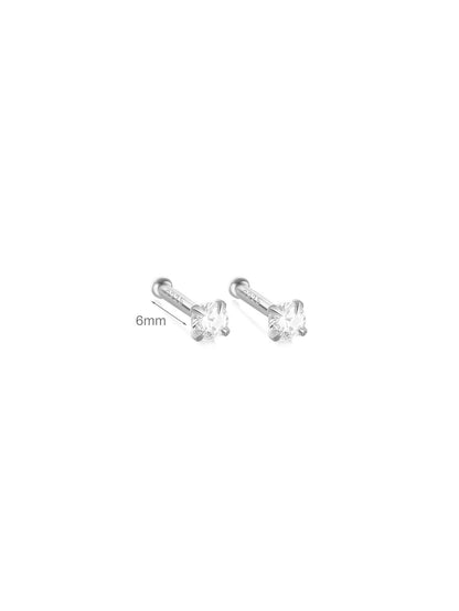 S925 Sterling Silver Minimalist Multiple Sizes Piercing Stud Earring