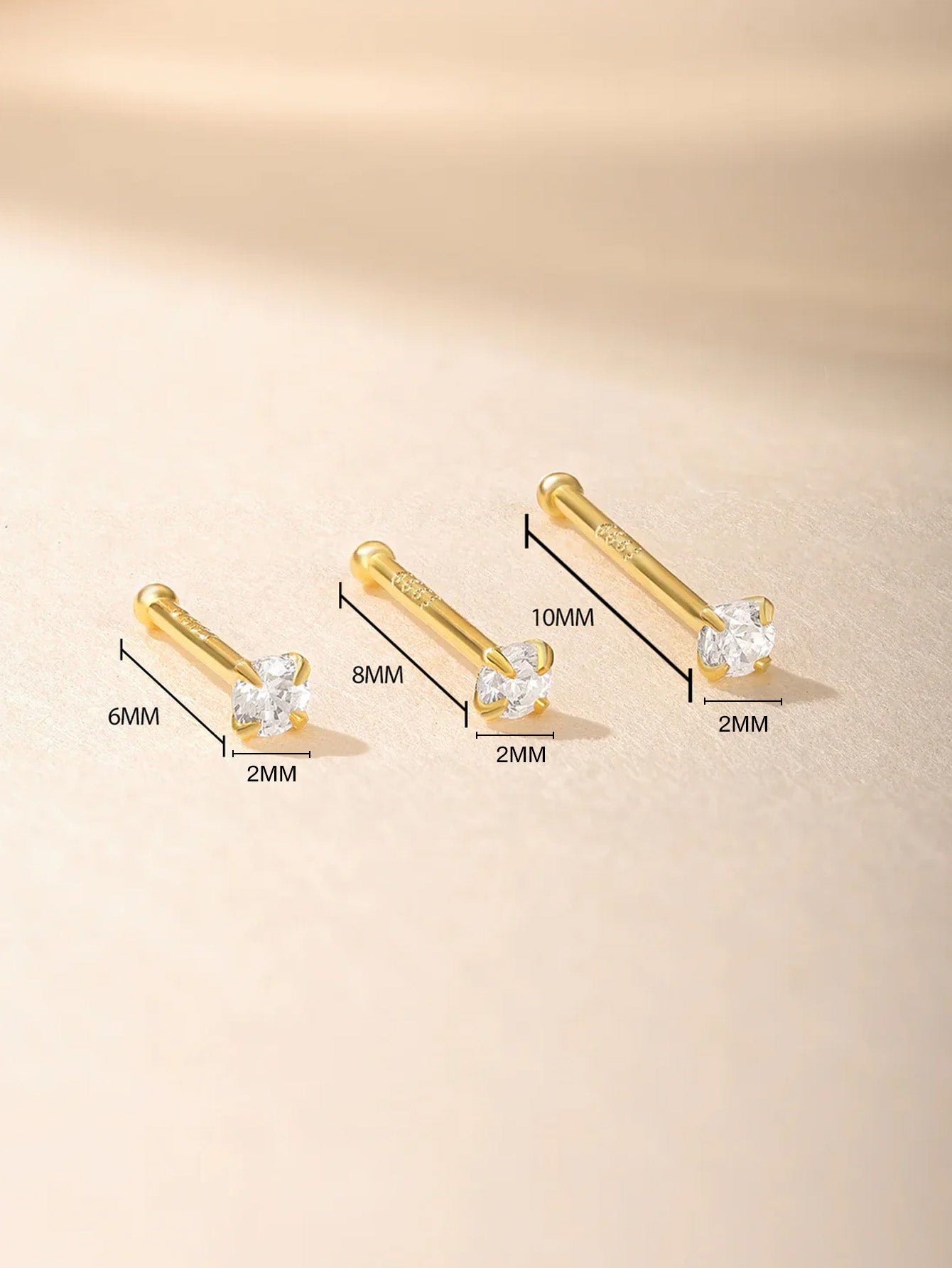 S925 Sterling Silver Minimalist Multiple Sizes Piercing Stud Earring