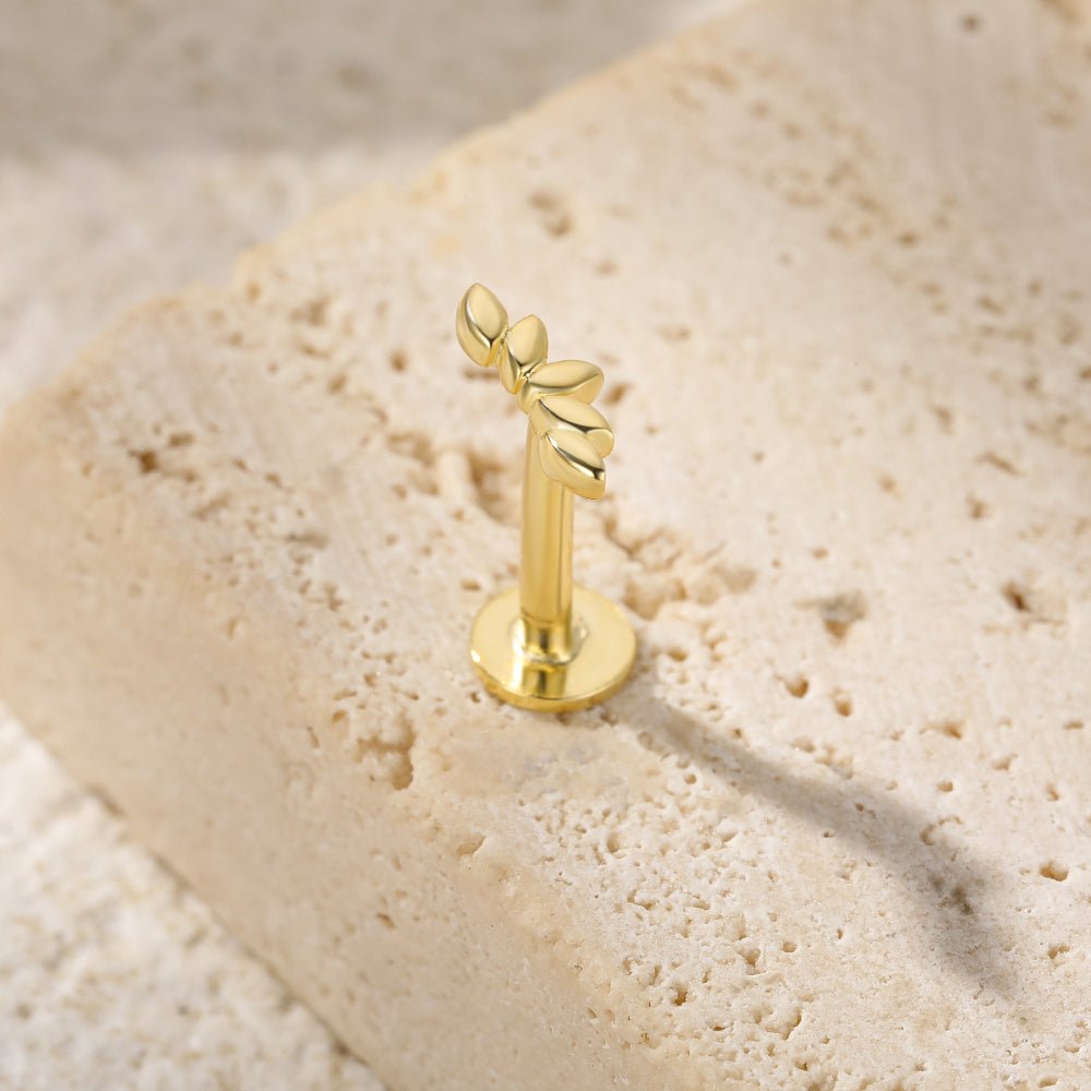 S925 Sterling Silver Glossy Petal Flower Piercing Stud Earring