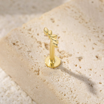 S925 Sterling Silver Glossy Petal Flower Piercing Stud Earring