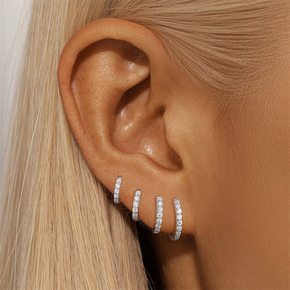 S925 Sterling Silver Minimalist Multiple Sizes Hoop Earrings