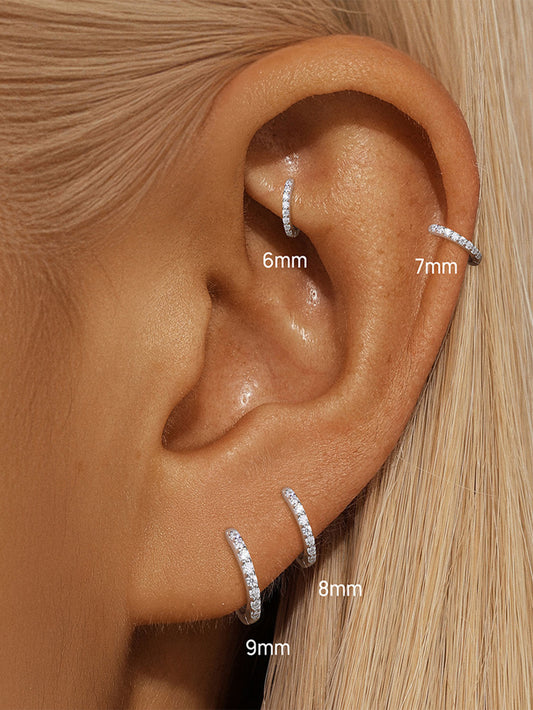 S925 Sterling Silver Minimalist Multiple Sizes Hoop Earrings