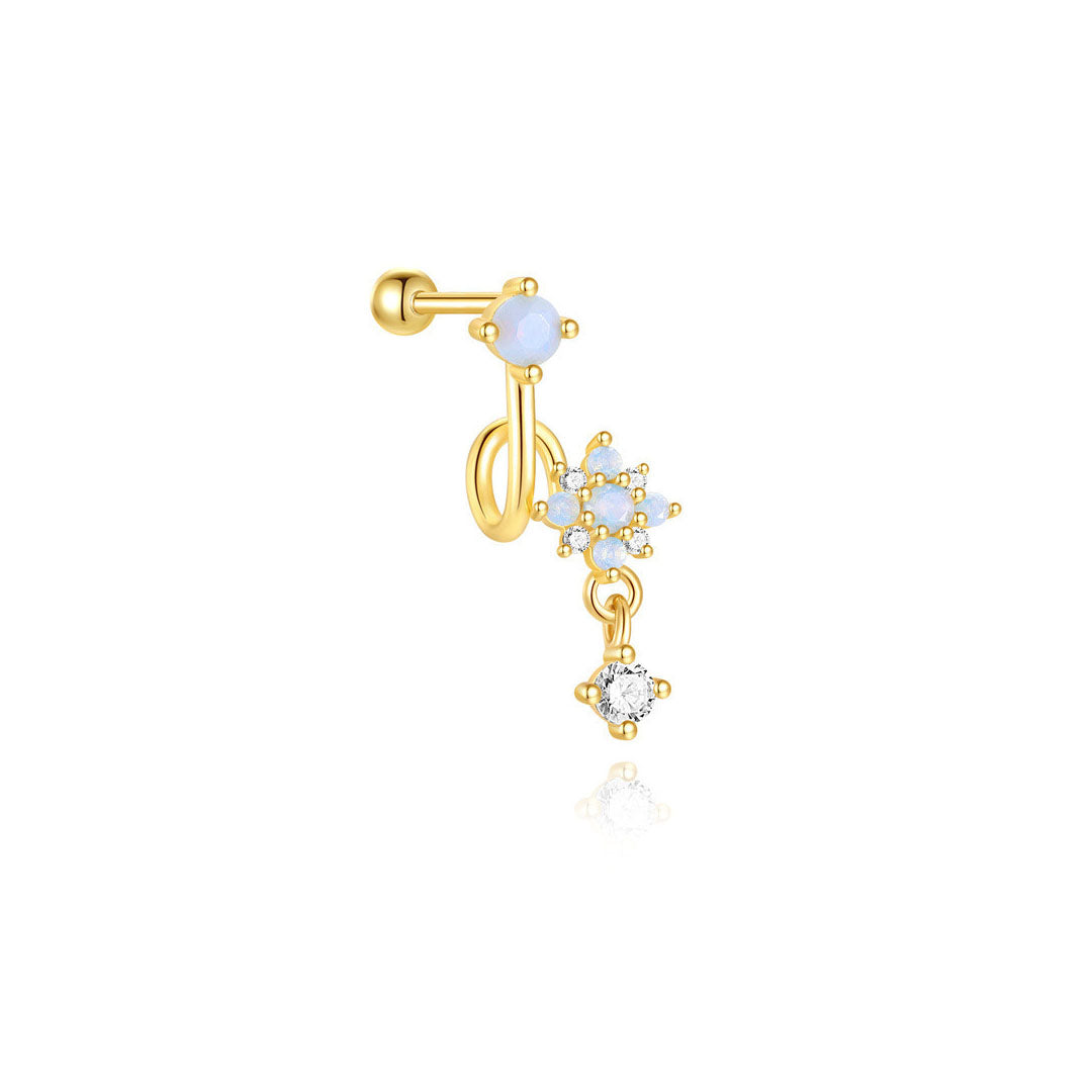 S925 Sterling Silver Drops Star Tassel Studs Piercing Earrings Series