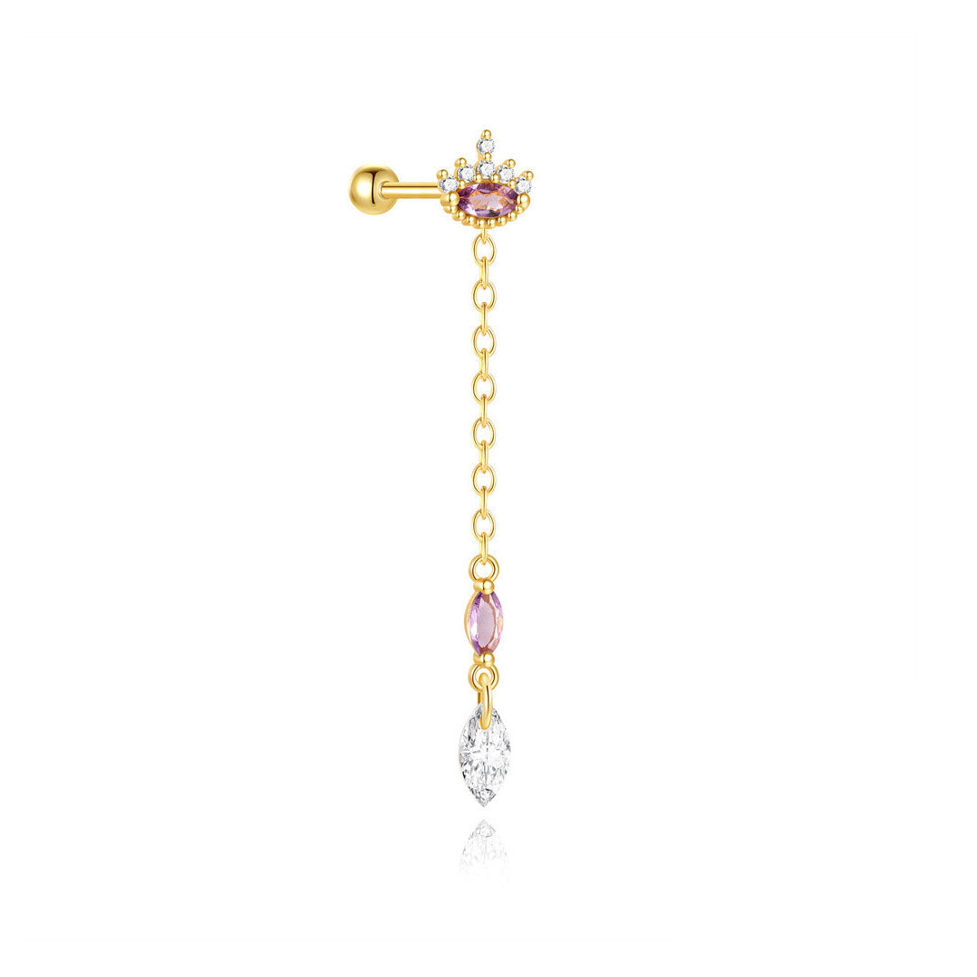 S925 Sterling Silver Drops Star Tassel Studs Piercing Earrings Series