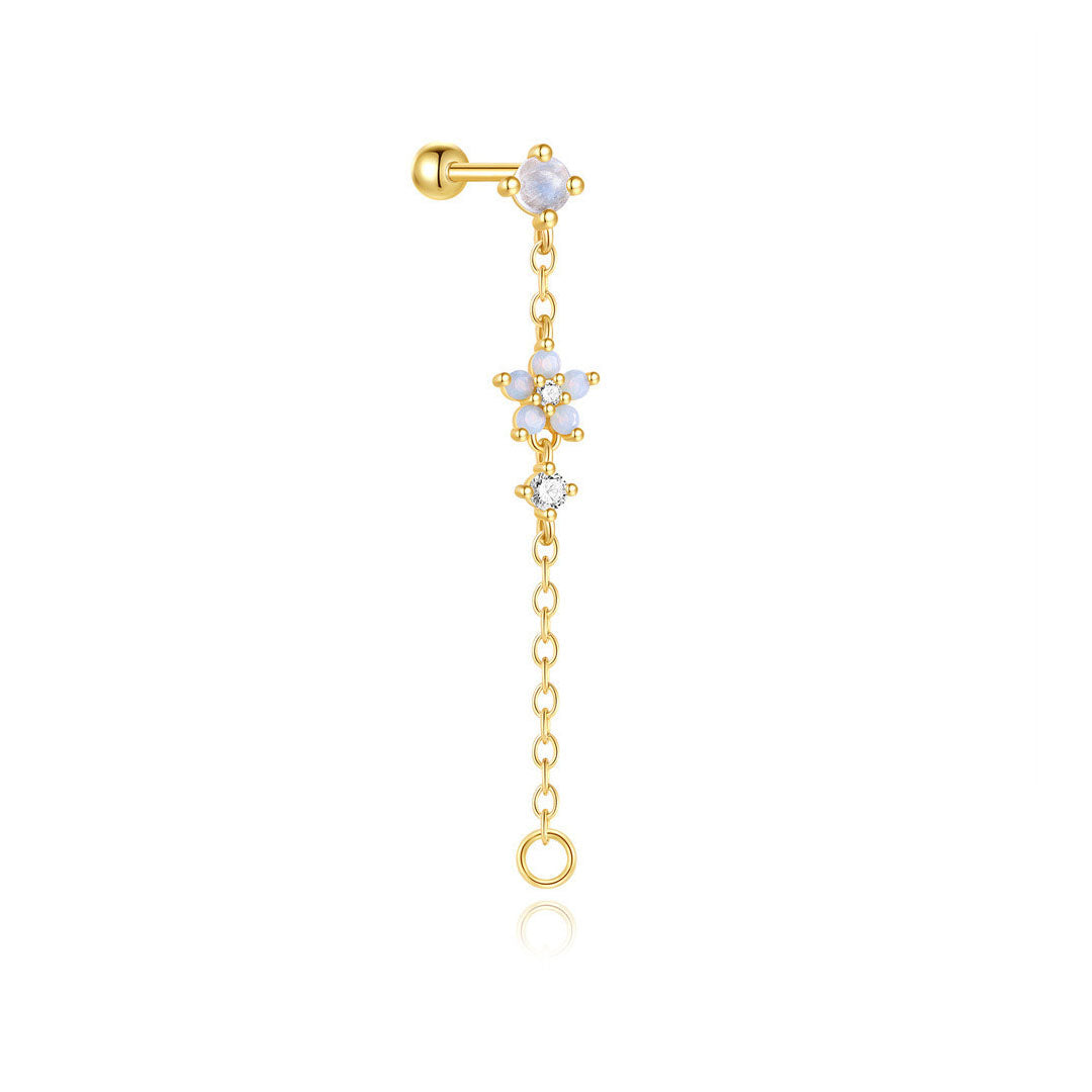 S925 Sterling Silver Drops Star Tassel Studs Piercing Earrings Series