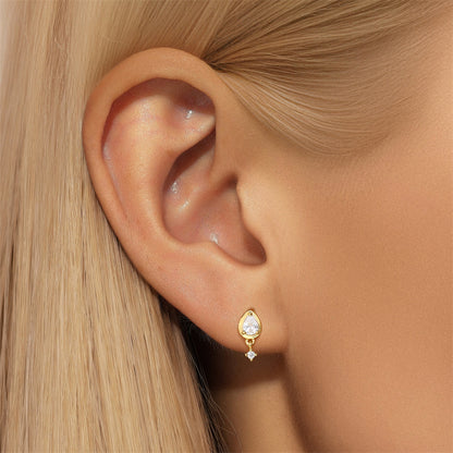 S925 Sterling Silver Petal Pearl Stud Earrings