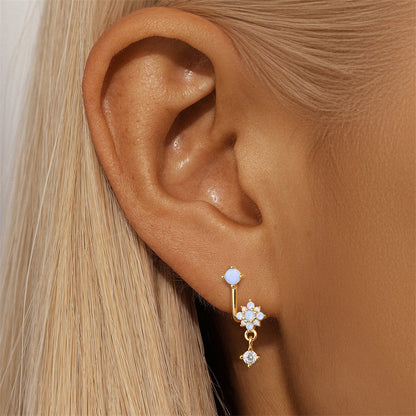 S925 Sterling Silver Drops Star Tassel Studs Piercing Earrings Series