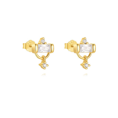 S925 Sterling Silver Petal Pearl Stud Earrings