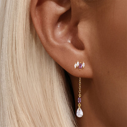 S925 Sterling Silver Drops Star Tassel Studs Piercing Earrings Series