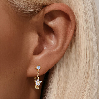 S925 Sterling Silver Drops Star Tassel Studs Piercing Earrings Series