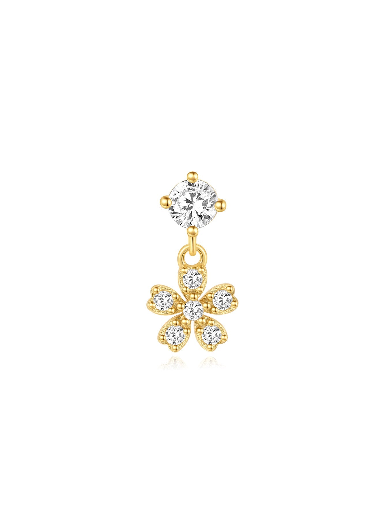 925 Sterling Silver Chain Zirconia Stud & Hoop Earring Set