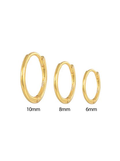 S925 Multi-Size Glossy Hoop Earring Set
